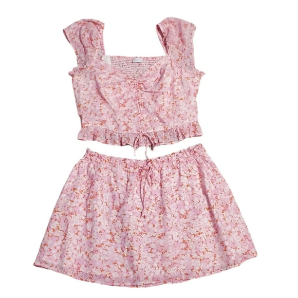 NWOT Abound Women's 2 PC Floral Top & Moxie Skirt Set 2X - Picture 2 of 8